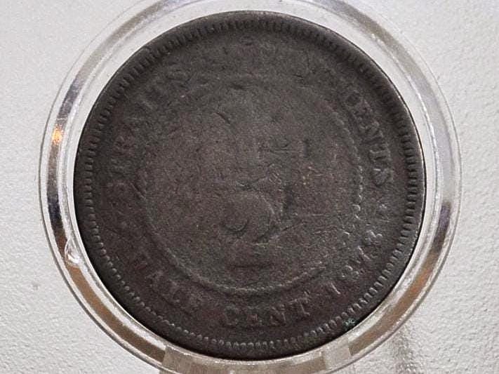 1872 British Straits Settlements Half Cent - Great Condition - British Malaysia Half Penny 1872 Victoria Bust UK penny