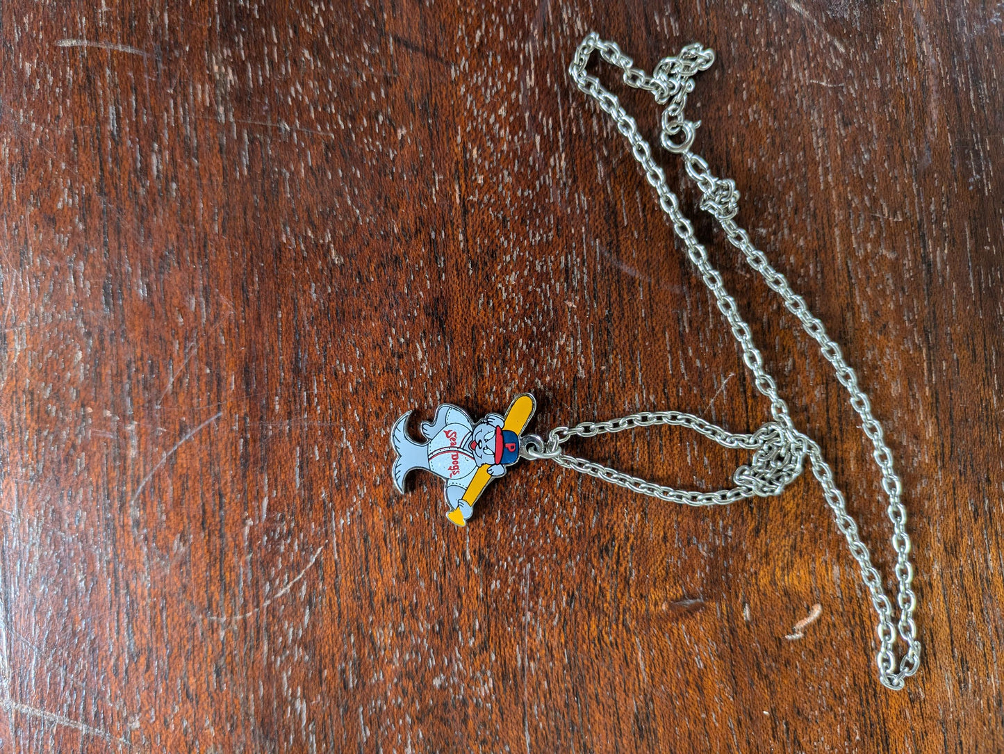 Classic Portland Sea Dogs Chain Necklace - AA Minor League Baseball Chain Necklace - Portland, Maine - Boston Red Sox Affiliate Necklace