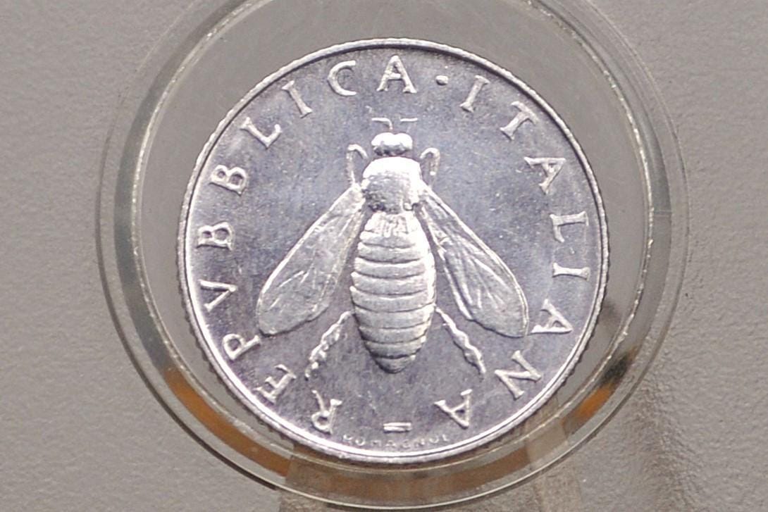 Italian Honey Bee Coins - Options for different designs on dates and denominations - Italy Two Lira Coin 1954, Honeybee Design
