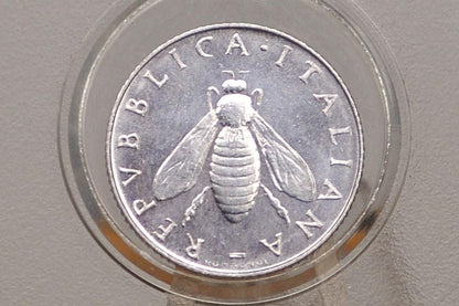 Italian Honey Bee Coins - Options for different designs on dates and denominations - Italy Two Lira Coin 1954, Honeybee Design