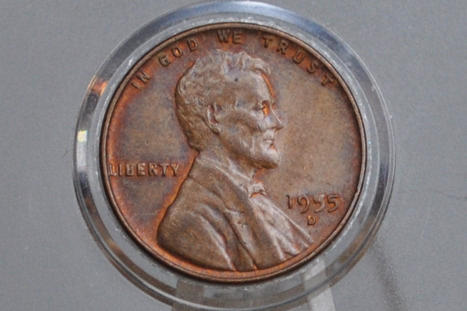 1955 P,D,S Wheat Penny - AU/BU - San Francisco, Philadelphia, Denver Mints - Collectible Coin - 1955 S Wheat Cent 1955 D 1955 P Lincoln Cent