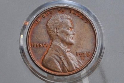 1955 P,D,S Wheat Penny - AU/BU - San Francisco, Philadelphia, Denver Mints - Collectible Coin - 1955 S Wheat Cent 1955 D 1955 P Lincoln Cent