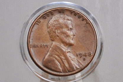 1948 Wheat Pennies, P,D,S - Choose by Mint & Grade - WWII Era Cent - 1948 D Wheat Ear 1948 S Wheat Back Cent - Collectible Coins