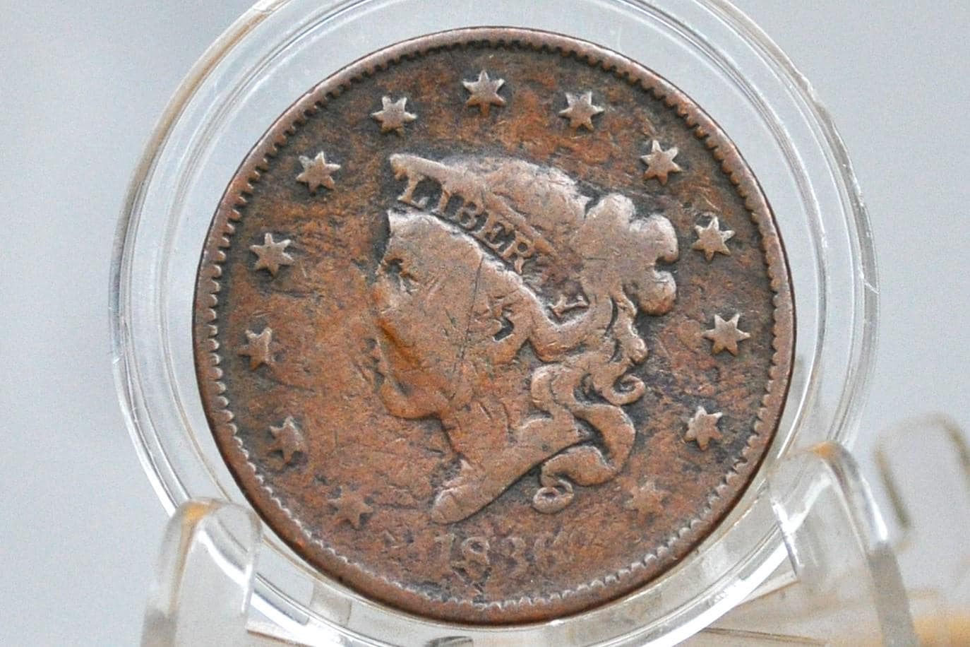 1836 Matron Head Large Cent - Choose by Grade / Coin - 1836 Liberty Head Cent - 1836 One Cent - Modified Matron Head 1835 to 1839