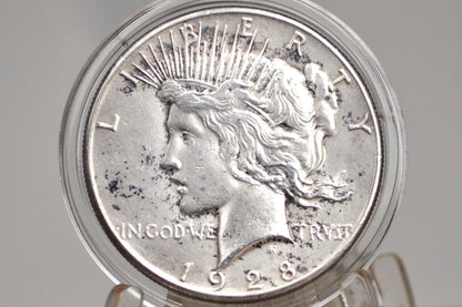 1928 Peace Dollar, Key Date - Uncirculated Details, Cleaned - Philadelphia Mint - 1928 P Silver Dollar Key Date 1928 Peace Dollar (Copy)