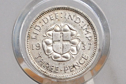 1941 UK 3 Pence Silver - Great Condition - Great Britain Silver Threepence 1941 Silver 3 Pence - King George IV - Great for Jewelry