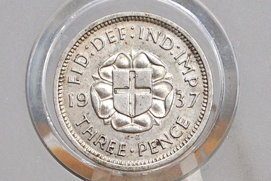 1941 UK 3 Pence Silver - Great Condition - Great Britain Silver Threepence 1941 Silver 3 Pence - King George IV - Great for Jewelry