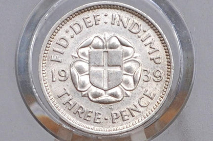 1941 UK 3 Pence Silver - Great Condition - Great Britain Silver Threepence 1941 Silver 3 Pence - King George IV - Great for Jewelry