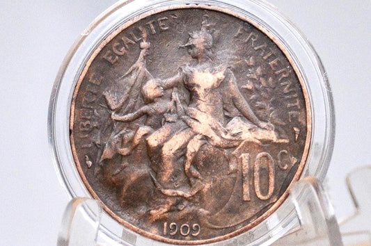1909-1917 French 10 Centimes Coin - Choose by Date, Ten Centimes France, Beautiful Coins, Authentic -