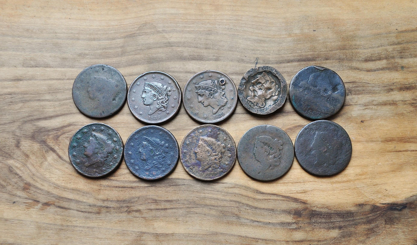 Lot of 10 US Large Cents - Varying Conditions - Discount Coin Lot!