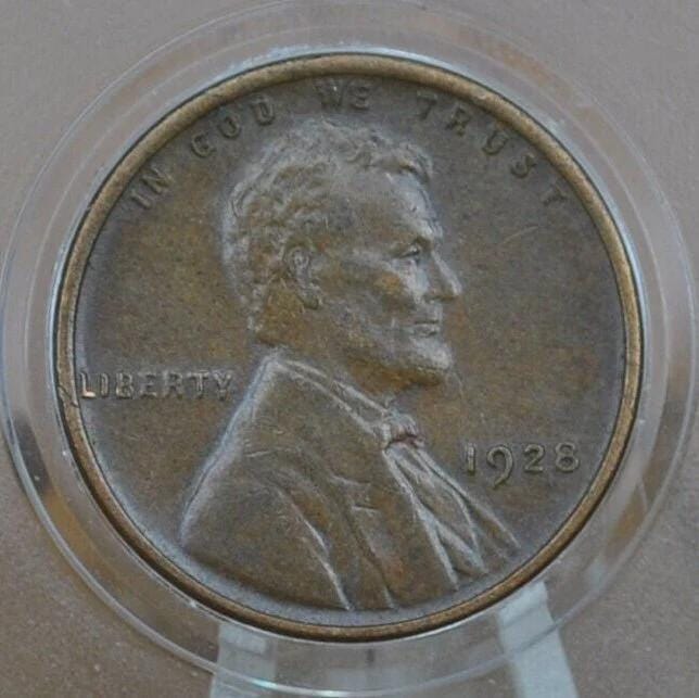 1928-S Wheat Penny - F/VF (Fine to Very Fine) Grade / Condition - San Francisco Mint - 1928S Wheat Ear Cent / 1928S Lincoln Wheat