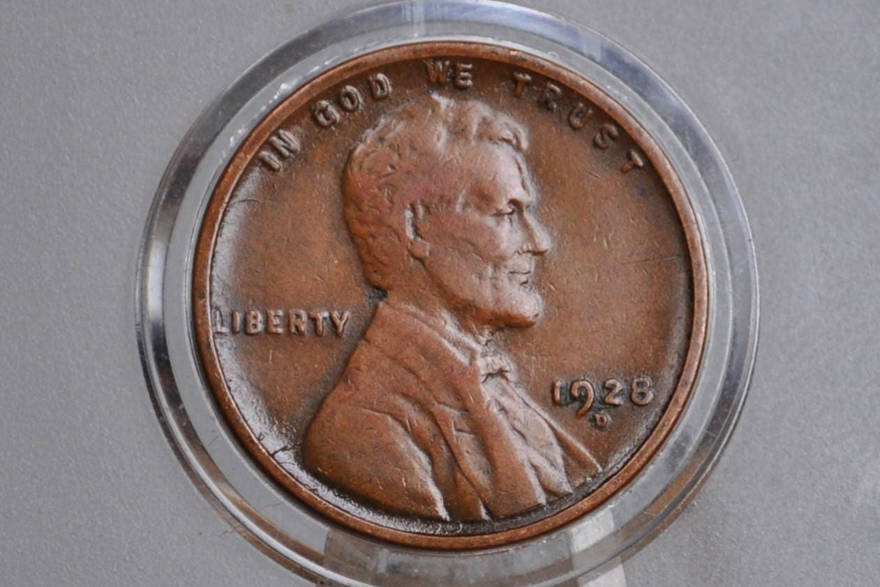 1928-S Wheat Penny - F/VF (Fine to Very Fine) Grade / Condition - San Francisco Mint - 1928S Wheat Ear Cent / 1928S Lincoln Wheat
