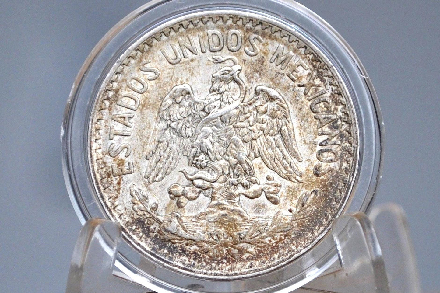 1907 Silver 50 Centavos Mexico - AU Grade - Mexican Fifty Centavos Silver Mexican Coin 1907 -