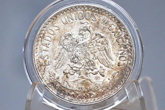 1907 Silver 50 Centavos Mexico - AU Grade - Mexican Fifty Centavos Silver Mexican Coin 1907 -
