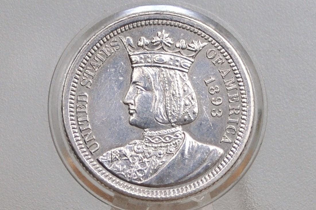 1893 Isabella Quarter, Columbian Exposition Quarter - Uncirculated Details, Old Cleaning - Rare Commemorative Quarter from the World's Colum