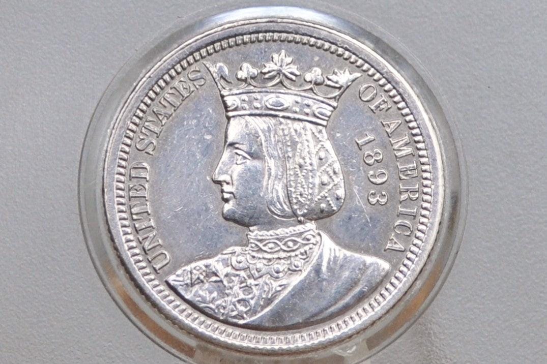 1893 Isabella Quarter, Columbian Exposition Quarter - Uncirculated Details, Old Cleaning - Rare Commemorative Quarter from the World's Colum