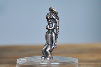 Rare Sterling Silver Tiki Pendant - Tested Sterling Silver - Polynesian Deity Charm - Hawaiian Kane Pendant