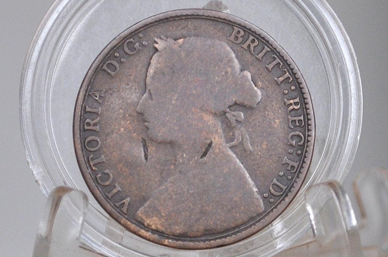 1875 Great Britain Half Penny - VG/F Condition - UK Penny 1875 Queen Victoria Penny -