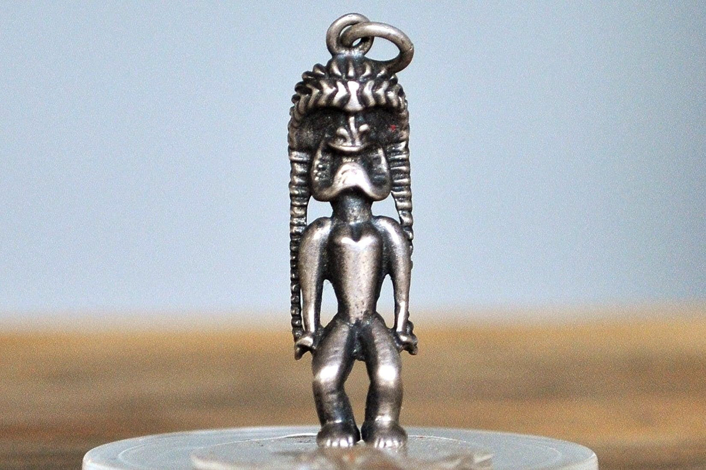 Rare Sterling Silver Tiki Pendant - Tested Sterling Silver - Polynesian Deity Charm - Hawaiian Kane Pendant