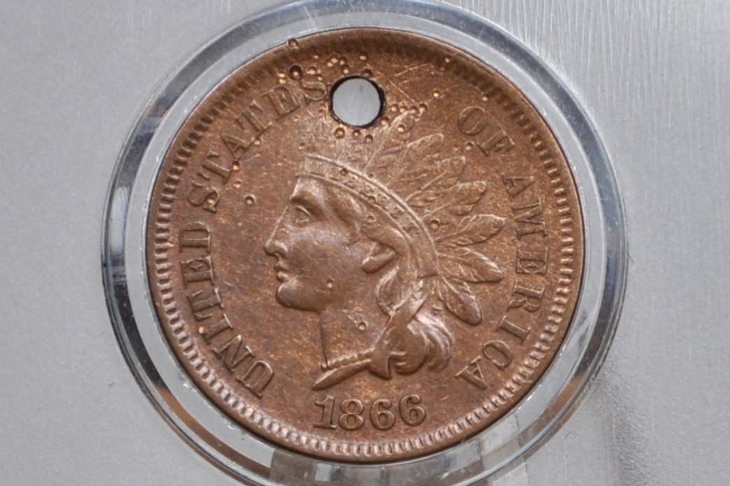 1866 Indian Head Penny - Choose by Grade / Condition - Key Date - Indian Head Cent 1866 US One Cent - Tougher Date to Find