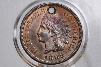 1889 Indian Head Penny - Choose by Grade / Condition, G-XF (Good to Extremely Fine) - 1889 Indian Head Cent - US One Penny 1889