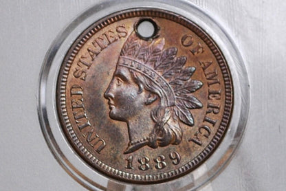 1889 Indian Head Penny - Choose by Grade / Condition - 1889 Indian Head Cent - US One Penny 1889