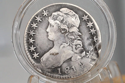 1814 Capped Bust Half Dollar, Rare Date - Fine Details, Damaged - 1814 Half Dollar US Half Dollar 1814, Rare Early Half, Low Mintage