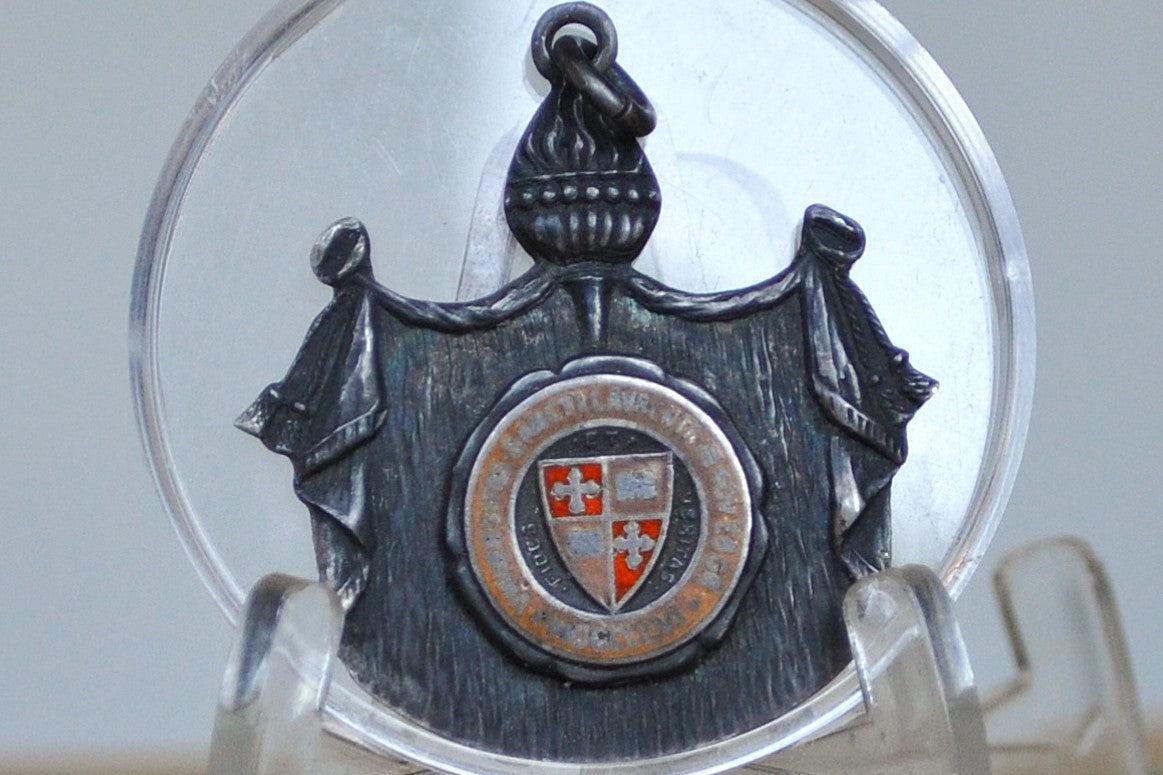 Antique Sterling Silver St. Lawrence University Emblem Pendant - Stamped and Tested Sterling Silver - Prestigious School Medal