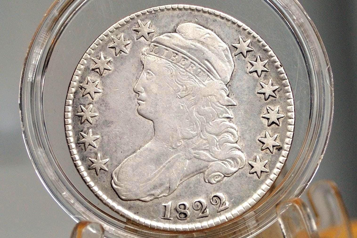 1822 Capped Bust Half Dollar - Very Fine / VF+ - Affordable Price - 1822 Half Dollar US Half Dollar 1822, Rare Early Half, Low Mintage