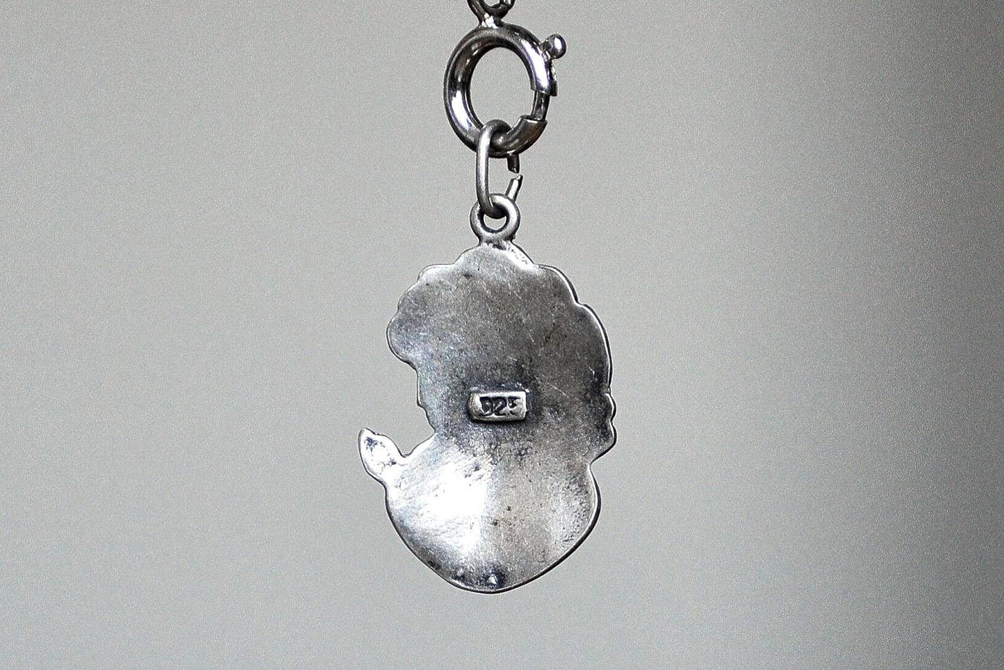 Vintage Sterling Silver Art Nouveau Cameo Pendant - Stamped and Tested Sterling Silver - Art Nouveau Cameo Charm