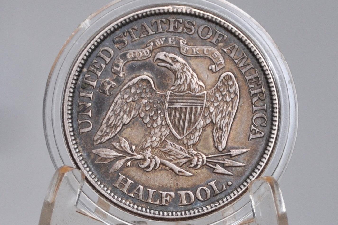 1874 Seated Liberty Half Dollar - AU, Toned, Prooflike Fields - 1874 Liberty Seated Silver Half Dollar 1874 Half - High Grade
