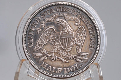 1874 Seated Liberty Half Dollar - AU, Toned, Prooflike Fields - 1874 Liberty Seated Silver Half Dollar 1874 Half - High Grade