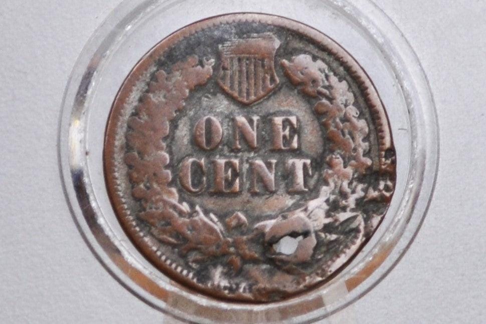 1872 Indian Head Penny - Damaged - Semi-Key Date - 1872 US 1 Cent