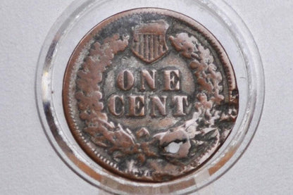 1872 Indian Head Penny - Damaged - Semi-Key Date - 1872 US 1 Cent