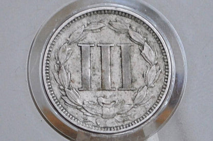 1866 Three Cent "Nickel" Us Coin - Civil War Era - Great Condition - Choose by Grade / Condition - Us 3 Cent Coins