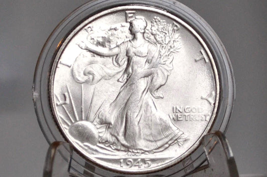 1945-S Walking Liberty Silver Half Dollar - Choose by Grade - San Francisco Mint - WWII Era - 1945S Half Dollar / 1945 S