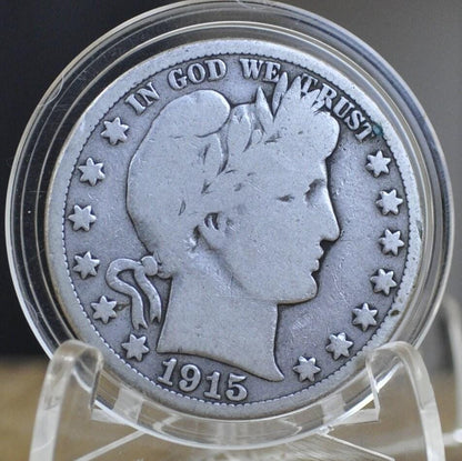 1915 Barber Silver Half Dollars, P,D,S - Choose by Mint & Grade - San Francisco Mint - 1915S Half Dollar 1915 D Barber 50 Cent Coin 1915P