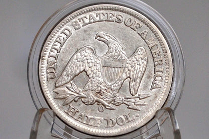 1859-O Seated Liberty Half Dollar - Choice AU - 1859O Liberty Seated Silver Half Dollar 1859 - All TreasureHunterCo. Coins are Authentic