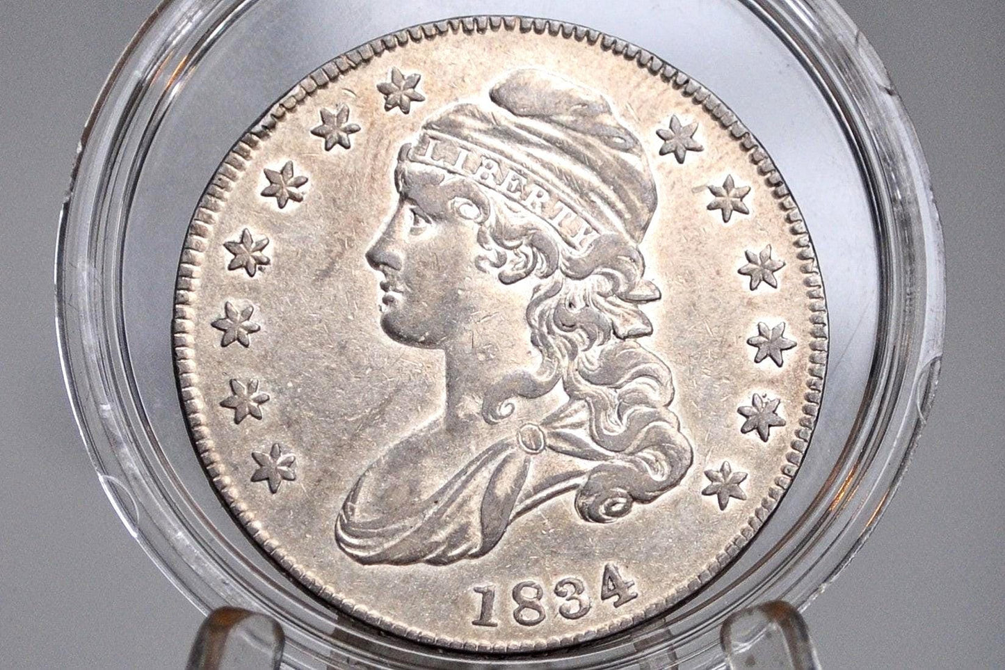 1834 Capped Bust Half Dollar - AU - Large Date Variety - Great Coin - Early American Coin