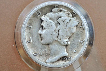1919 D Mercury Silver Dime - Choose by Grade / Condition - Denver Mint - 1919 D Winged Liberty Head Dime - Silver Dime 1919D