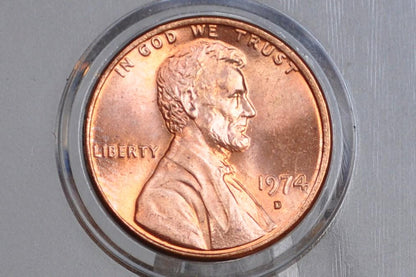 1974 P,D,S Lincoln Memorial Penny - Philadelphia, Denver, San Francisco Mints - Collectible Coin - 1974 P 1974 D 1974 S Memorial Cent