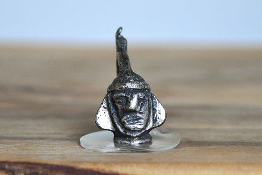 Antique Sterling Silver Moche Portrait Vessel Charm - Pre-Columbian Coastal Peru Pendant - Andean Jewelry