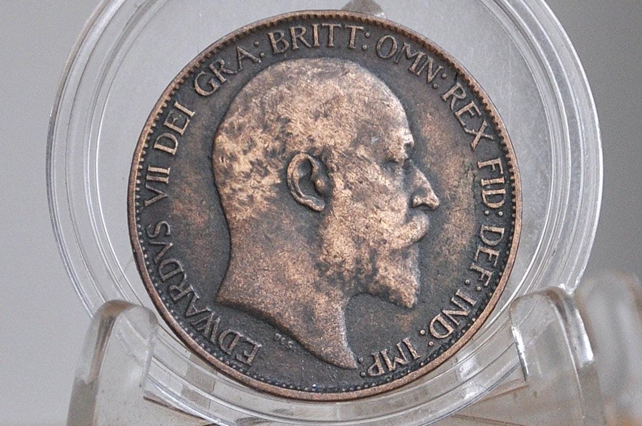 1903 Great Britain Half Penny - XF Condition - UK Large Penny 1903 - King Edward VII 1/2 Penny - Bronze -