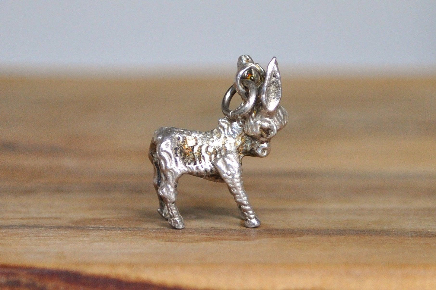 Cute Sterling Silver Baby Donkey Pendant - Tested Sterling Silver - Baby Burro Silver Pendant - Silver Mule Pendant
