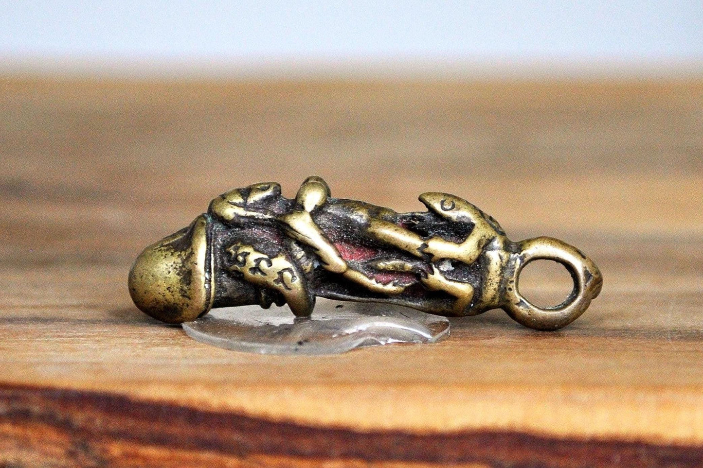 Very Rare Thailand Paladkik Nangkwaon Amulet Pendant - Buddhist Love Attraction Charm - Brass Phallus Pendant