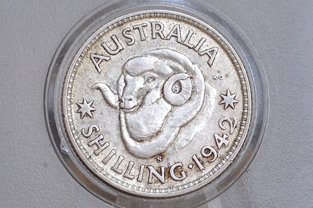 1942 Australia Silver Shilling 1942 One Shilling - XF/AU Condition - King George VI - 1 Shilling 1942 Silver Australian Silver Shilling -
