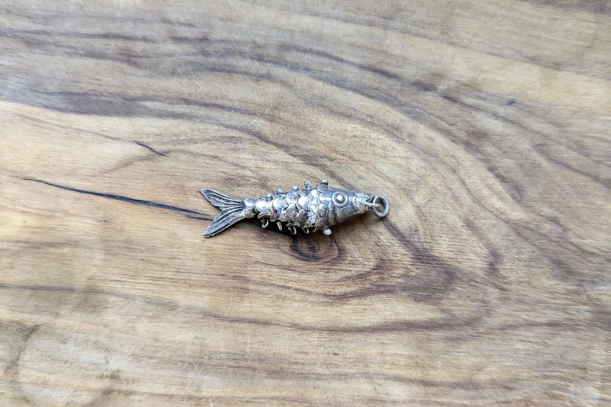 Sterling Silver Articulated Wiggling Koi Fish Pendant - Tested Sterling Silver - Moveable Sterling Charm