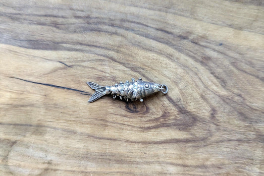 Sterling Silver Articulated Wiggling Koi Fish Pendant - Tested Sterling Silver - Moveable Sterling Charm