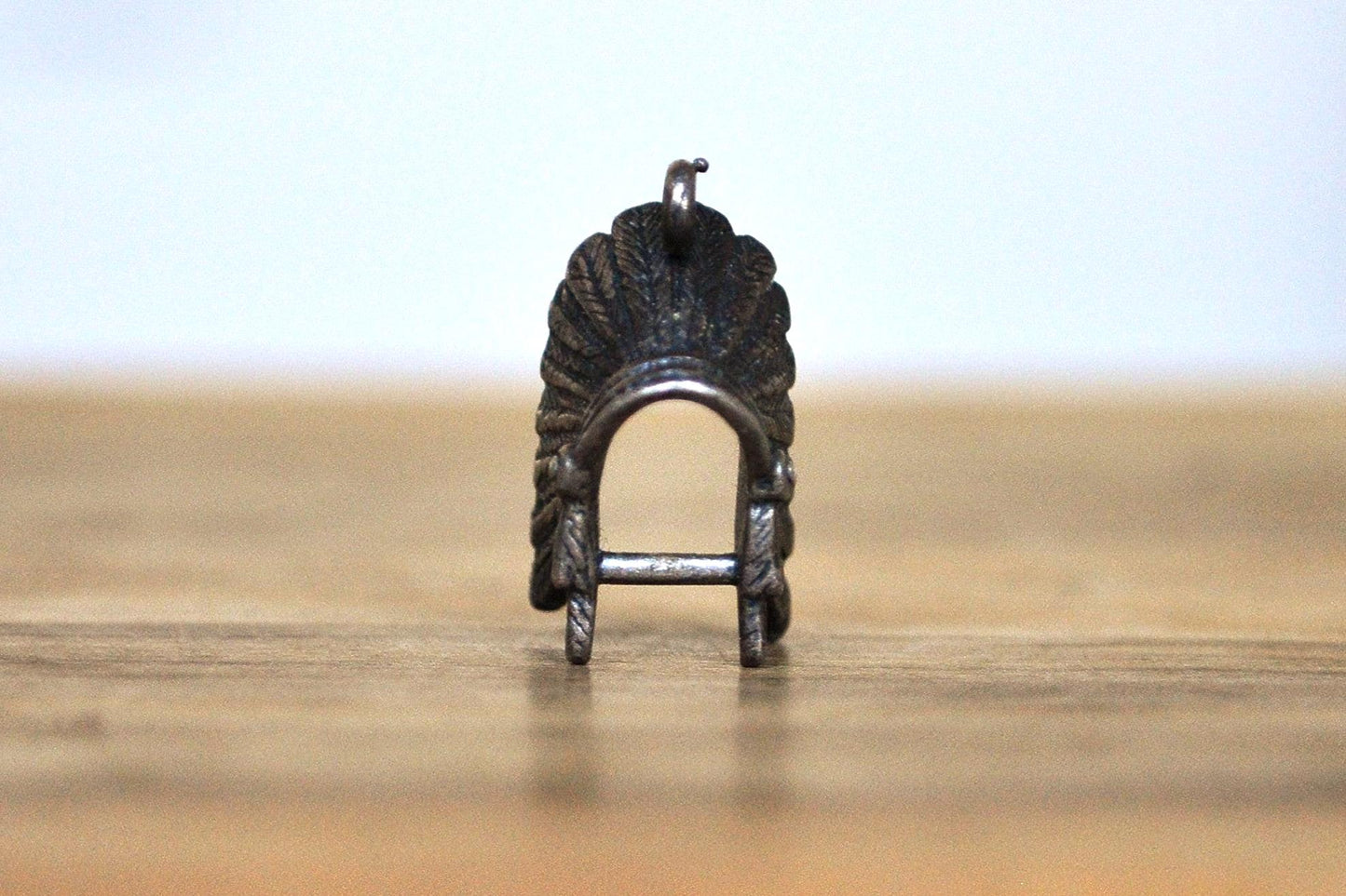 Sterling Silver Native American Headdress Pendant - Stamped and Tested Sterling Silver - Rare Native American Jewelry