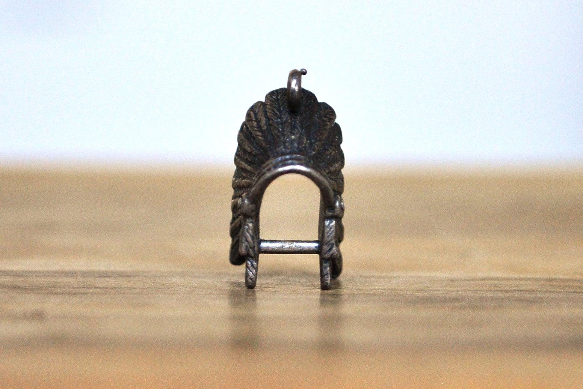 Sterling Silver Native American Headdress Pendant - Stamped and Tested Sterling Silver - Rare Native American Jewelry